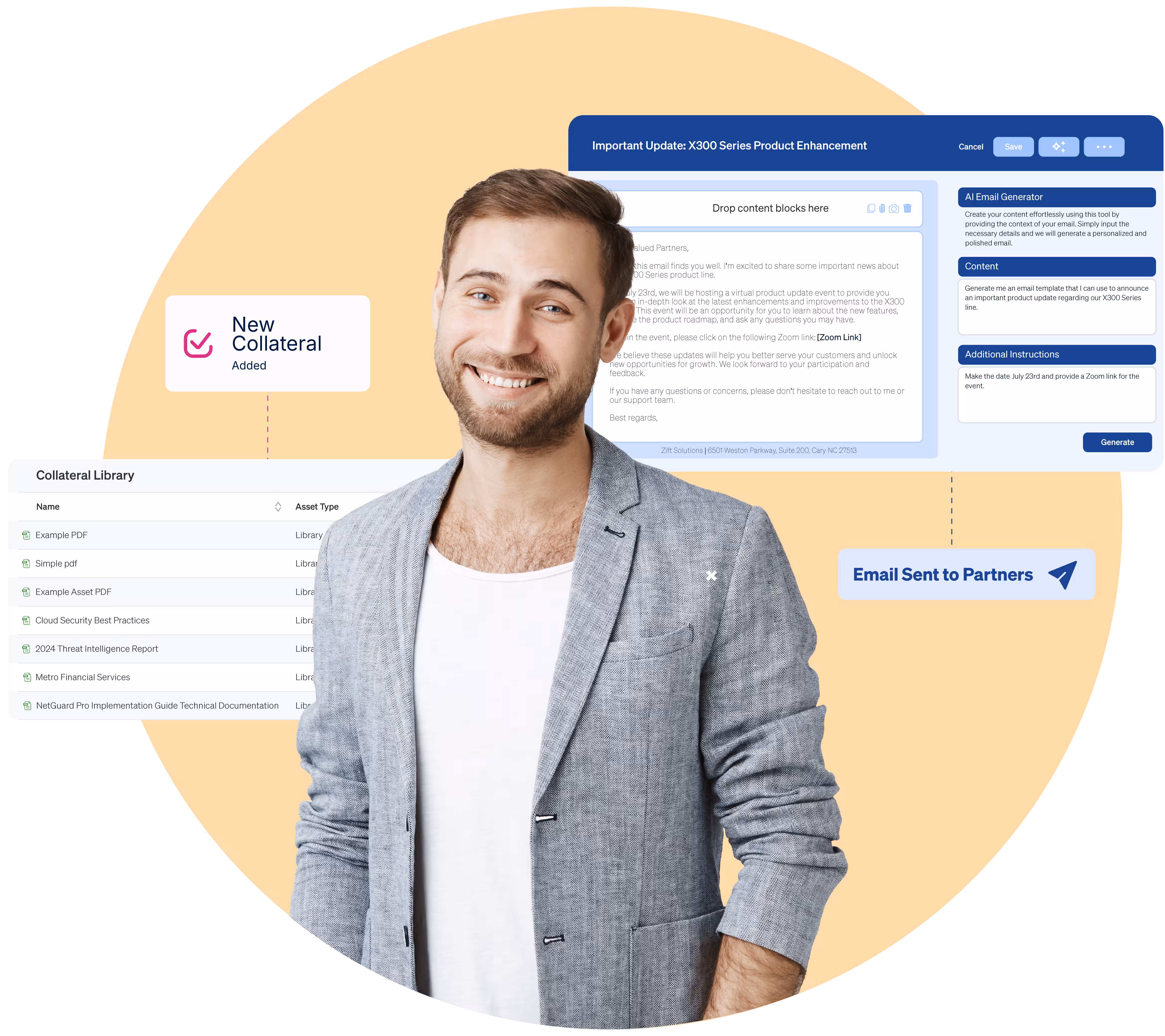 Partner accessing marketing content through the portal