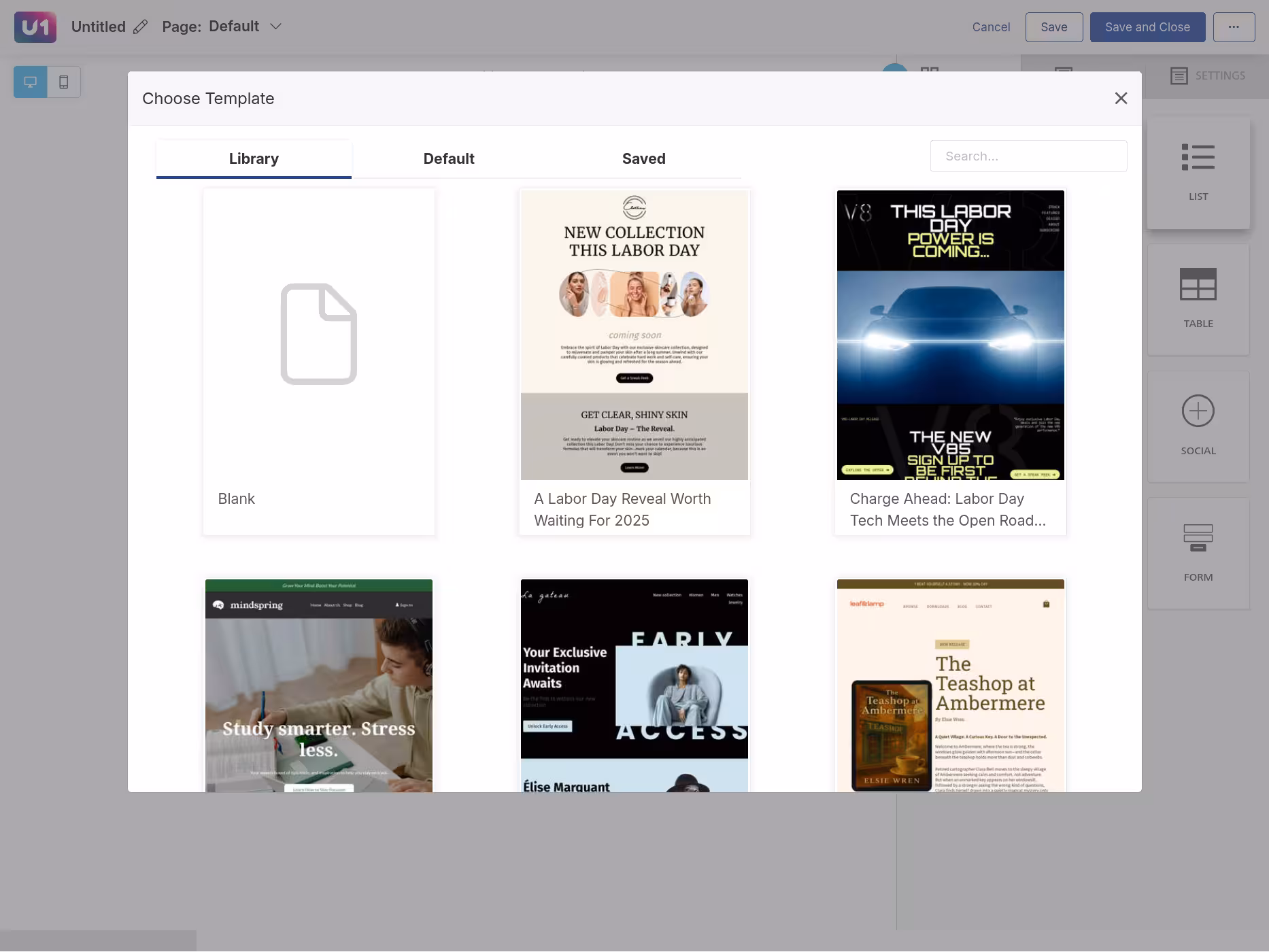 Custom portal page builder