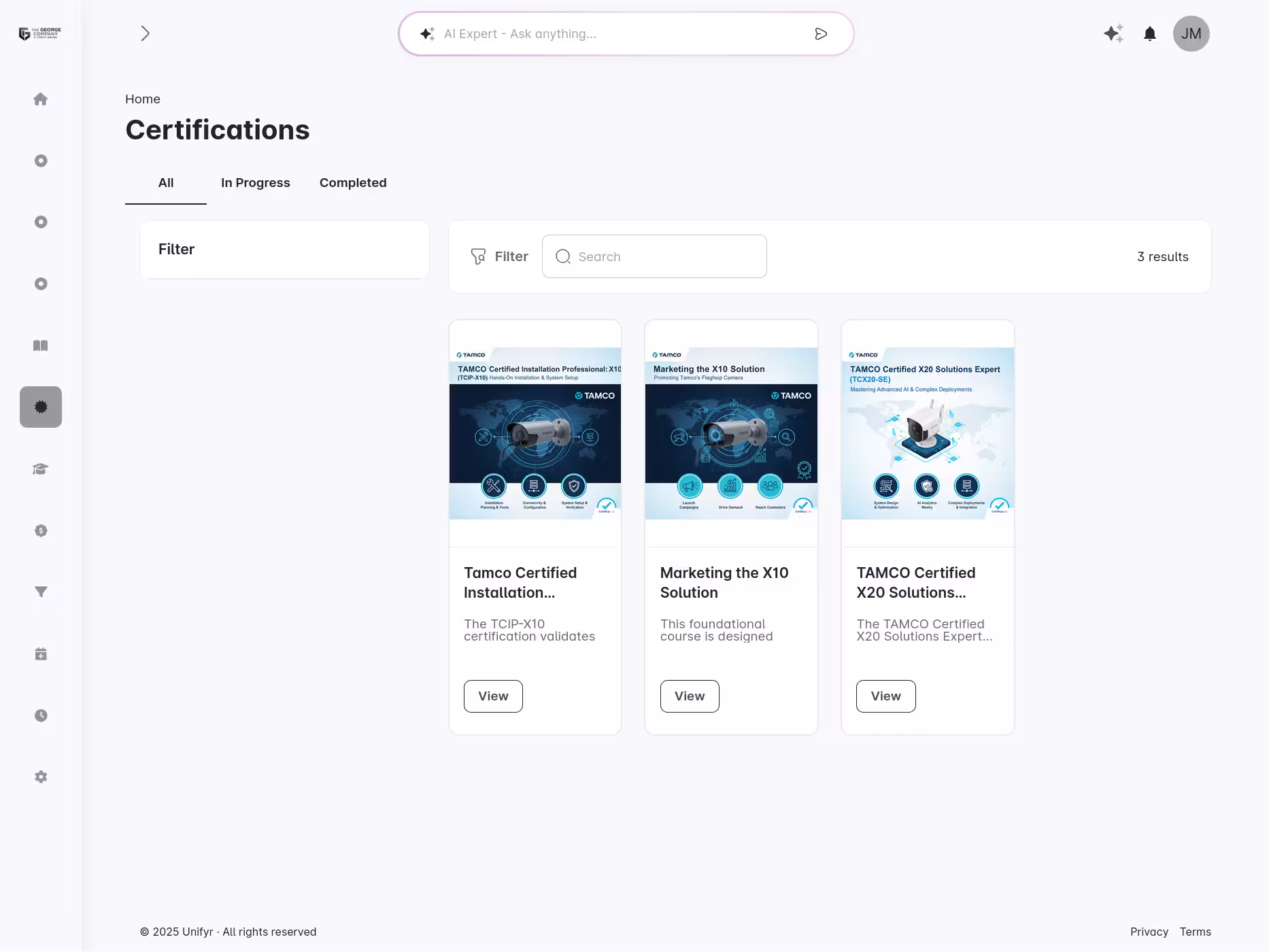 Partner certification tracking