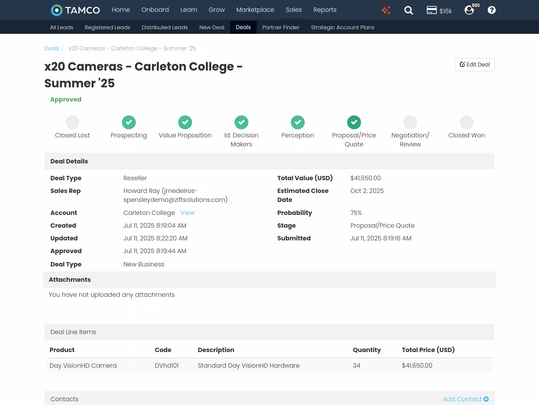 Partner deal visibility